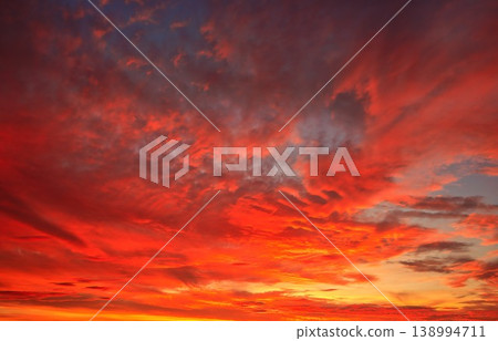 Fantastic New Zealand Sunset Sky Replacement Red and Orange Sunset Fantastic New Zealand Sunset Sky Replacement Red and Orange Sunset 138994711