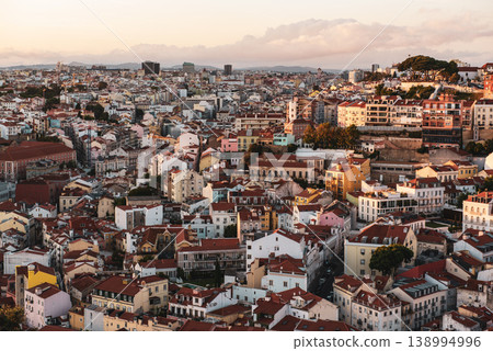 View of Lisbon famous city view from Miradouro da Senhora do Monte, Portugal View of Lisbon famous city view from Miradouro da Senhora do Monte, Portugal 138994996
