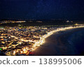 Night time cityscape of Nazare, Portugal 138995006
