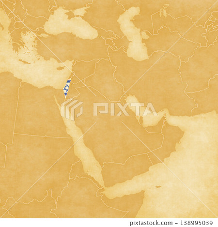 Ocher map of Middle East - Israel Ocher map of Middle East - Israel 138995039