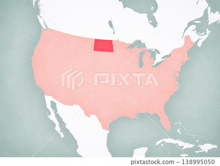 Map of United States of America - North Dakota Map of United States of America - North Dakota 138995050