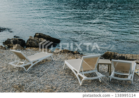 Amazing view of the Adriatic sea and the beach near Dubrovnik, Croatia. Travel destination in Croatia. Amazing view of the Adriatic sea and the beach near Dubrovnik, Croatia. Travel destination in Croatia. 138995114