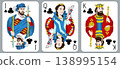 Face cards clubs set, jack queen king retro style vector 138995154