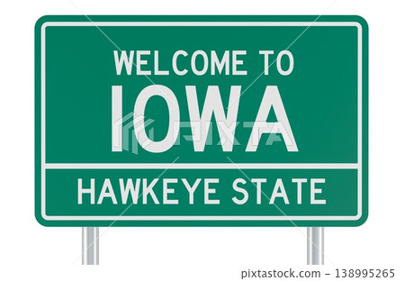 Welcome Iowa road sign, Hawkeye State green...-插圖素材 [138995265] - PIXTA圖庫