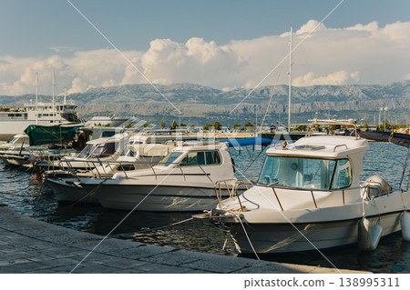 Amazing view of yacht marina and sea near Supetar, Brac island, Croatia. 138995311