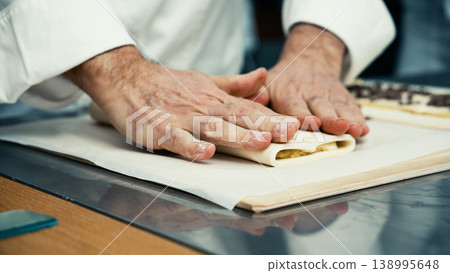 preparation of French chocolate bread preparation of French chocolate bread 138995648