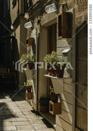 Street in Split old town in a sunny day. Travel destination in Croatia. 138995880