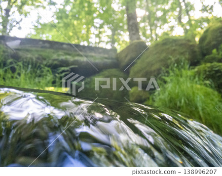 Fresh greenery in the forest, clear streams, and eco-images (Oyamakiyazawa mountain stream) 138996207