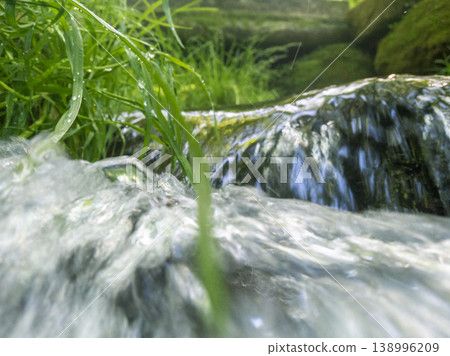 Fresh greenery in the forest, clear streams, and eco-images (Oyamakiyazawa mountain stream) 138996209