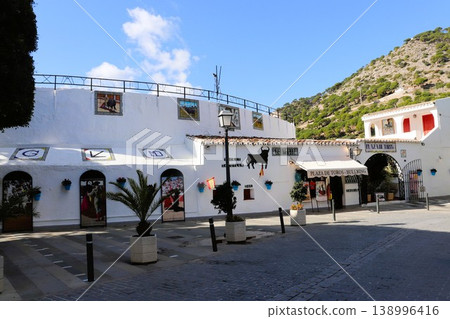 Bullring in the white village of Mijas, Andalusia, Spain, Europe Bullring in the white village of Mijas, Andalusia, Spain, Europe 138996416