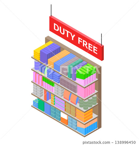 Duty-free product shelves 138996450