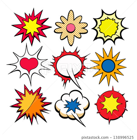 Set of nine comic style speech bubbles expressing different feelings 138996525