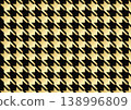 A luxurious golden houndstooth background with a metallic, shimmering Japanese modern check pattern. 138996809