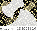 A golden, interconnected weight pattern; a luxurious Japanese-style background with beautiful metallic curves. 138996816