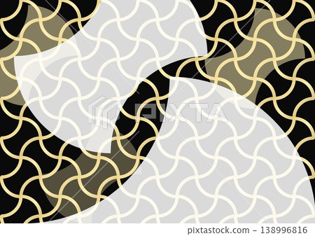 A golden, interconnected weight pattern; a luxurious Japanese-style background with beautiful metallic curves. A golden, interconnected weight pattern; a luxurious Japanese-style background with beautiful metallic curves. 138996816