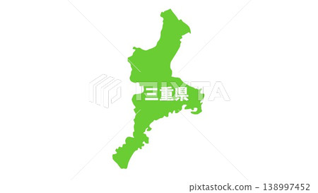 日本地圖,標有都道府縣名稱:三重縣 日本地圖,標有都道府縣名稱:三重縣 138997452
