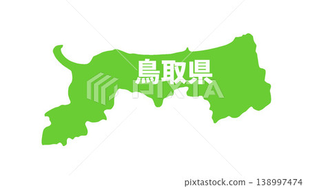 日本地圖,標有都道府縣名稱:鳥取縣 日本地圖,標有都道府縣名稱:鳥取縣 138997474