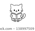 Cat reading a book 138997509