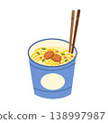 instant cup noodle with chopstick 138997987