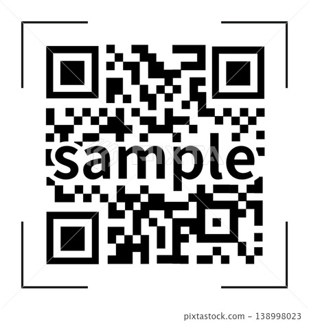 QR code reading image [white background, scan frame, sample text included] 138998023