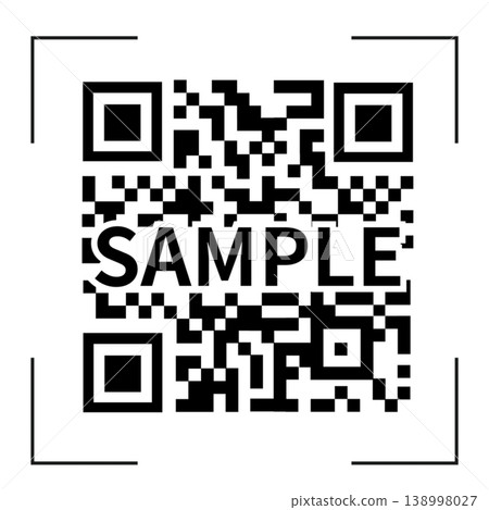 QR code reading image [Transparent scan frame, includes "SAMPLE" text, simple design] 138998027