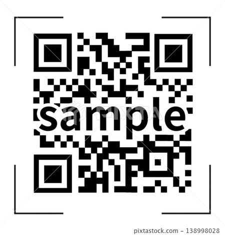 QR code reading image [Transparent scan frame, sample text included, simple design] 138998028