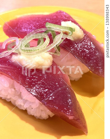 Bright red bonito nigiri Bright red bonito nigiri 138998343