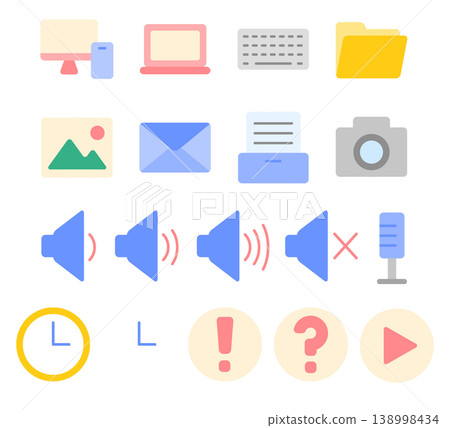 Interface Icon Set - Flat Color Interface Icon Set - Flat Color 138998434