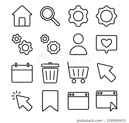 Interface Icon Set - Line Outline Interface Icon Set - Line Outline 138998435