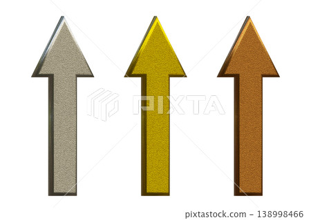 金、銀、銅三色上升箭頭 3D 金屬套裝 - 奢華質感,商業/成長象徵(透明) 金、銀、銅三色上升箭頭 3D 金屬套裝 - 奢華質感,商業/成長象徵(透明) 138998466