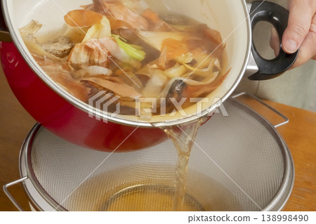 製作蔬菜高湯的過程 製作蔬菜高湯的過程 138998490
