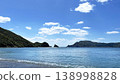Yadori Beach on Amami Oshima Island: A breathtaking landscape of blue ocean and lush green islands. 138998828