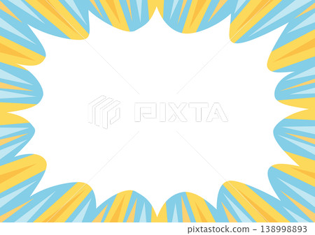 Simple jagged frame with focus lines - light blue x yellow 138998893