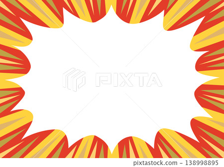 Simple jagged frame with focus lines - Red x Yellow Simple jagged frame with focus lines - Red x Yellow 138998895