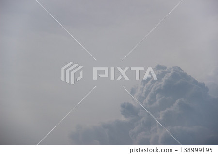 初夏晴朗的天空，飄著朵朵白雲；留有文字空間。 138999195
