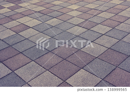 Mosaic tiled walkway Mosaic tiled walkway 138999565