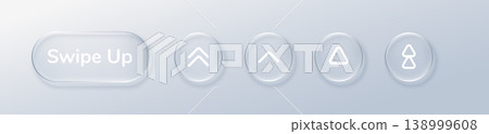 Swipe up arrow button with glass effect. Glass arrow button for swipe navigation.  138999608