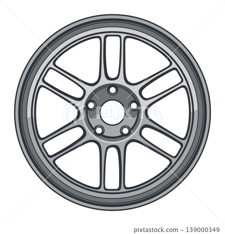 Car wheel illustration for conceptual design. Car wheel illustration for conceptual design. 139000349