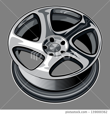 Car wheel illustration for conceptual design.  139000362