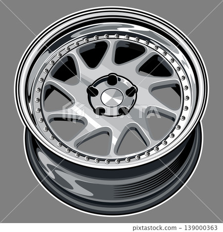 Car wheel illustration for conceptual design. Car wheel illustration for conceptual design. 139000363
