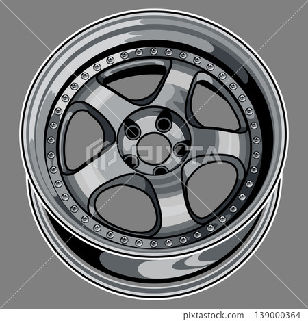 Car wheel illustration for conceptual design. Car wheel illustration for conceptual design. 139000364