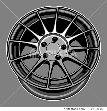 Car wheel illustration for conceptual design. Car wheel illustration for conceptual design. 139000366