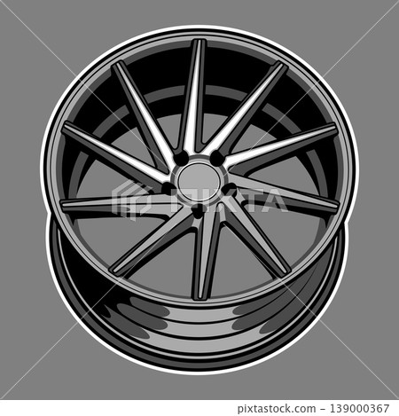 Car wheel illustration for conceptual design. Car wheel illustration for conceptual design. 139000367