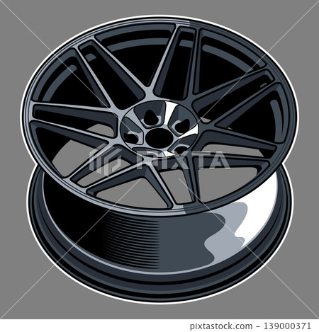 Car wheel illustration for conceptual design. Car wheel illustration for conceptual design. 139000371