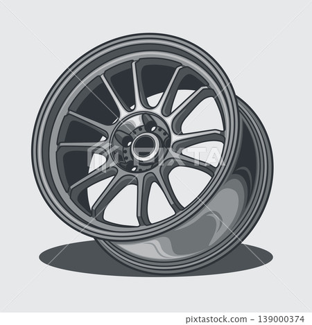 Car wheel illustration for conceptual design. Car wheel illustration for conceptual design. 139000374