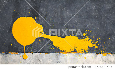 Abstract yellow paint splatter drip concrete wall texture background Abstract yellow paint splatter drip concrete wall texture background, grunge surface with bright color stain and creative messy Abstract yellow paint splatter drip concrete wall texture background Abstract yellow paint splatter drip concrete wall texture background, grunge surface with bright color stain and creative messy 139000627