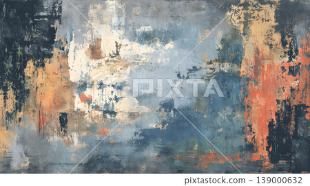 Abstract painting textured background blue orange gray modern art acrylic paint brushstroke grunge texture wall art expressive layered colors with distressed surface contemporary canvas style Abstract painting textured background blue orange gray modern art acrylic paint brushstroke grunge texture wall art expressive layered colors with distressed surface contemporary canvas style 139000632