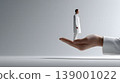 Doctor hand healthcare medical support trust protection insurance miniature concept Doctor standing open hand with healthcare support trust protection insurance concept clean studio, calm 139001022