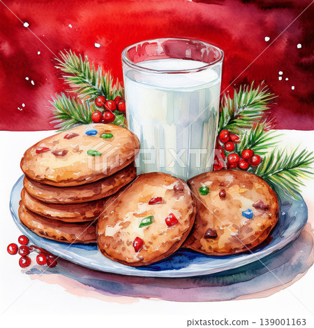Christmas cookies and milk for santa tradition Christmas cookies and milk for santa tradition 139001163