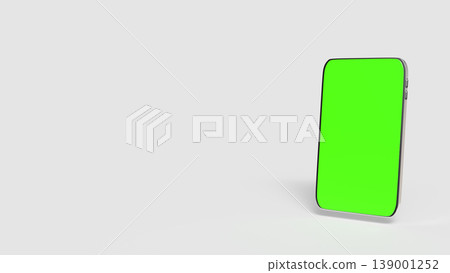 Modern Smartphone Mockup with Green Screen for Mobile App Design 3d render. 139001252